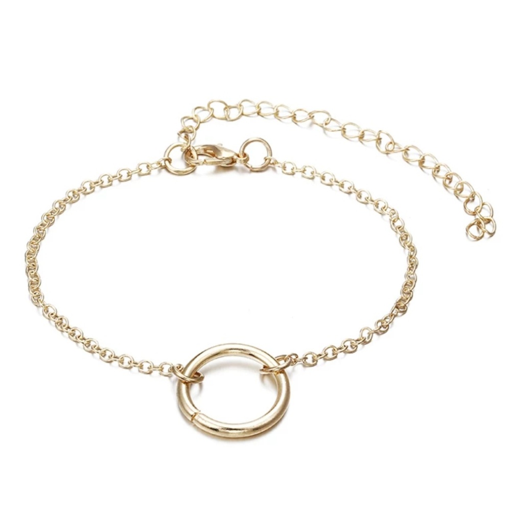 3 Piece Bracelet Bangle Anklet Set Gold Color - Picture 3 of 7